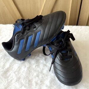 Adidas Kids Black and Blue Soccer Shoes